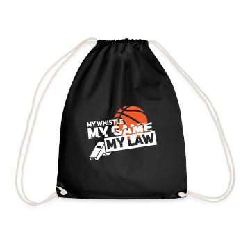 Basketball Referee Gift | ref - Drawstring Bag - black - Front