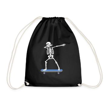 Skating Skeleton Death Dab Trend Haters Meme Gift - Drawstring Bag - black - Front
