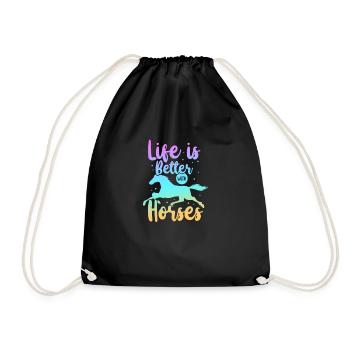 XASTY Great Horse Lover Riding Club Shirt - Drawstring Bag - black - Front