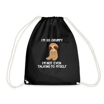 Sloth sloths - sloth fanatic - whimsy - Drawstring Bag - black - Front
