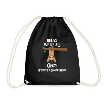 Sloth sloths - Sloth fan - Crazy - Drawstring Bag - black - Front