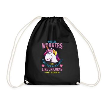 Social worker gift - Drawstring Bag - black - Front