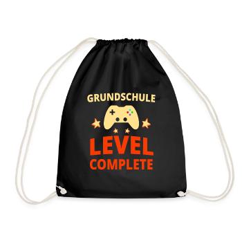 Grundschule Abschluss Geschenk - Turnbeutel - Schwarz - Vorne