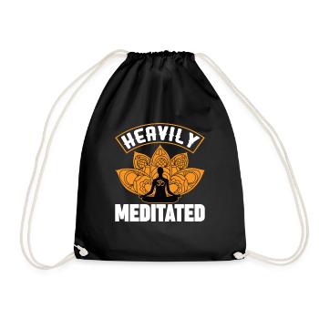 Stark meditiertes Meditations-Yoga-Geschenk Lotus Flowe - Turnbeutel - Schwarz - Vorne