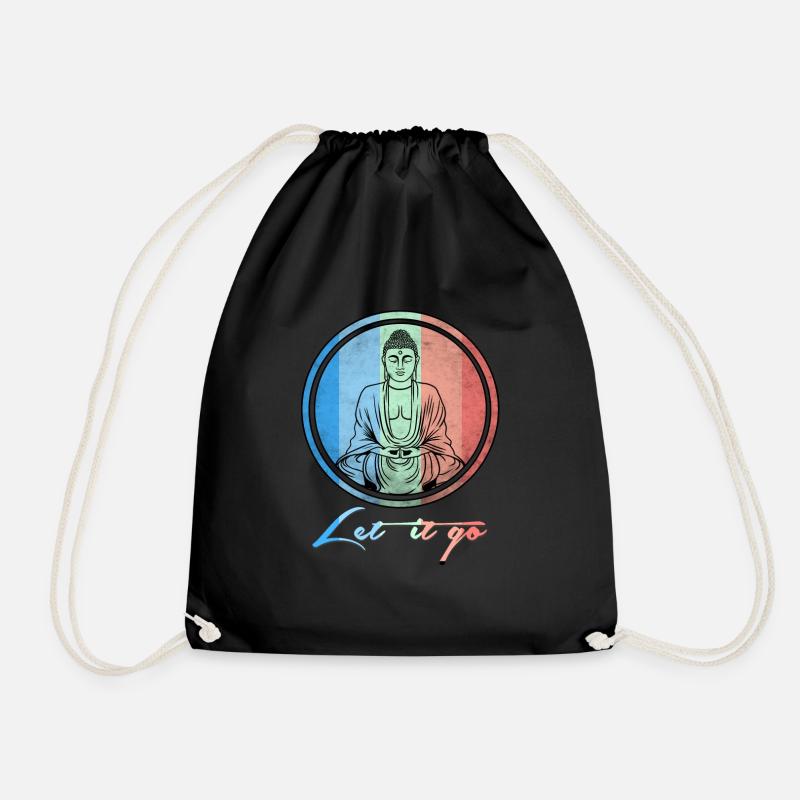 Buddha let it go - Drawstring Bag - black