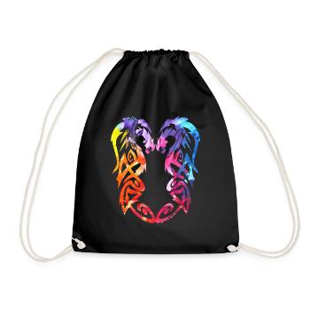 Fond d'Art coloré Dragon Tribal - Sac de sport léger - noir - Devant