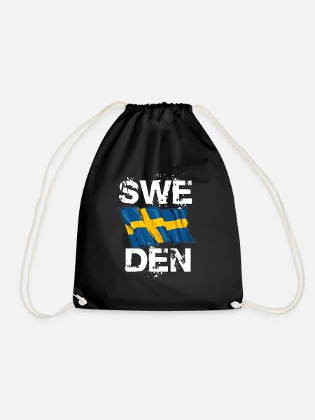 Schweden - Turnbeutel - Schwarz