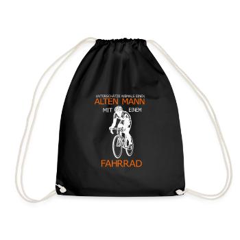 Bicycle Mountain Bike Old Man Funny Sayings - Drawstring Bag - black - Front