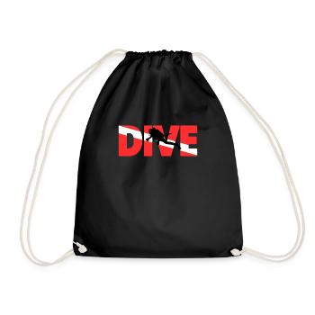 Dive Taucher Tiefseetaucher Tauchen Geschenk - Turnbeutel - Schwarz - Vorne