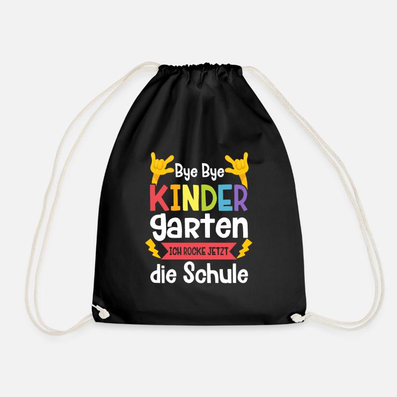 Bye Bye Kindergarten Ich Rock Jetzt Die Schule - Turnbeutel - Schwarz