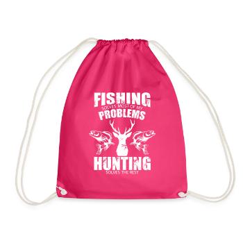 Fishing Hunting Hunting Anglers Hobby Sports - Drawstring Bag - fuchsia - Front