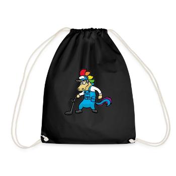 Chasseur de trésors avec détecteur de métaux licorne - Sac de sport léger - noir - Devant