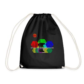 Honey badger wild animal - Drawstring Bag - black - Front