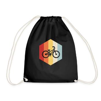 Fahrrad Rad MTB Fahrradfahrer Geschenk - Turnbeutel - Schwarz - Vorne