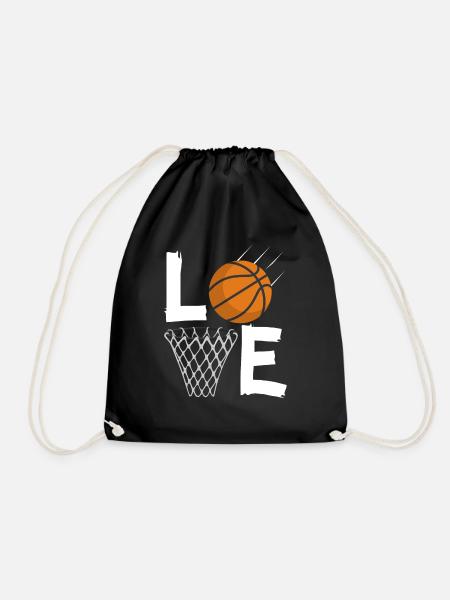 Frauen Mädchen lieben Basketball Tee | BBall Produkt - Turnbeutel - Schwarz