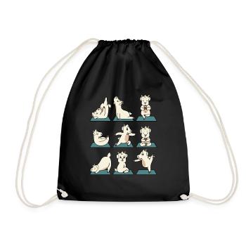 Ziege Ziegen Bauer Welpen Yoga Gymnastik Geschenk - Turnbeutel - Schwarz - Vorne