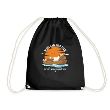 Faultier Kanu Kayak Team Geschenk - Turnbeutel - Schwarz - Vorne