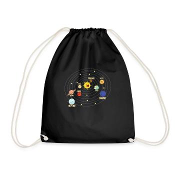 Système solaire de l'école primaire dans l'espace cadeau - Sac de sport léger - noir - Devant