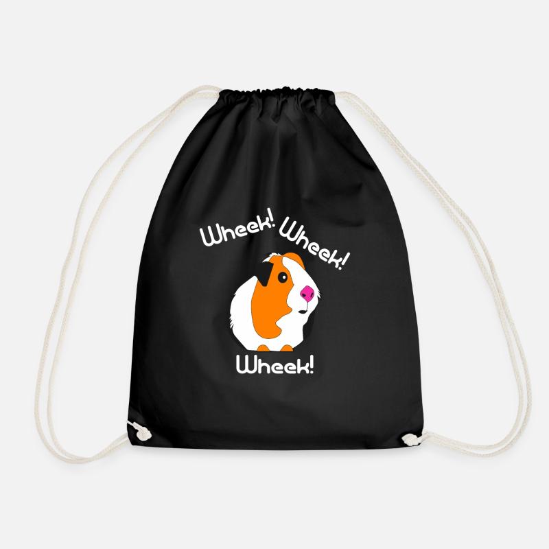 Funny Guinea Pig - Drawstring Bag - black