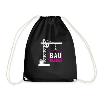 Client house family construction site client gift - Drawstring Bag - black - Front