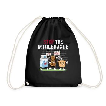 Food Allergies Joke Grafik - Stoppen Sie die Intoleranz - Turnbeutel - Schwarz - Vorne