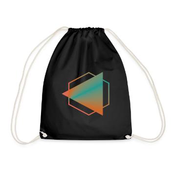 hexagon Ver 4 - Drawstring Bag - black - Front