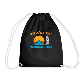 Yellowstone National Park - Drawstring Bag - black - Front