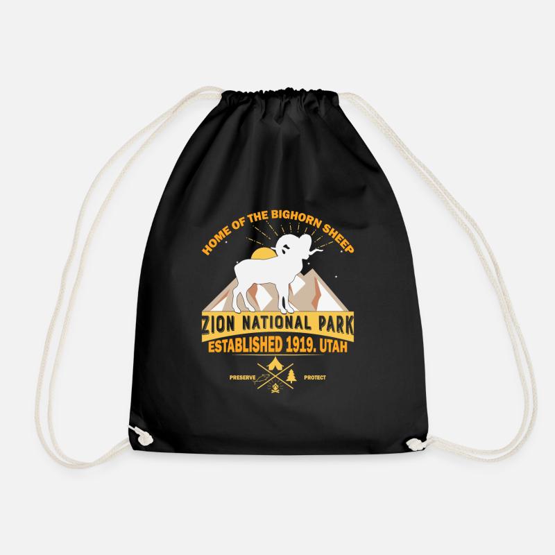 Zion National Park - Drawstring Bag - black