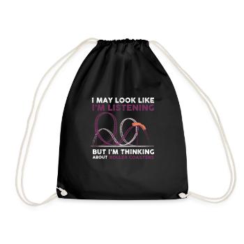 Roller Coaster - Theme Park Design - Drawstring Bag - black - Front