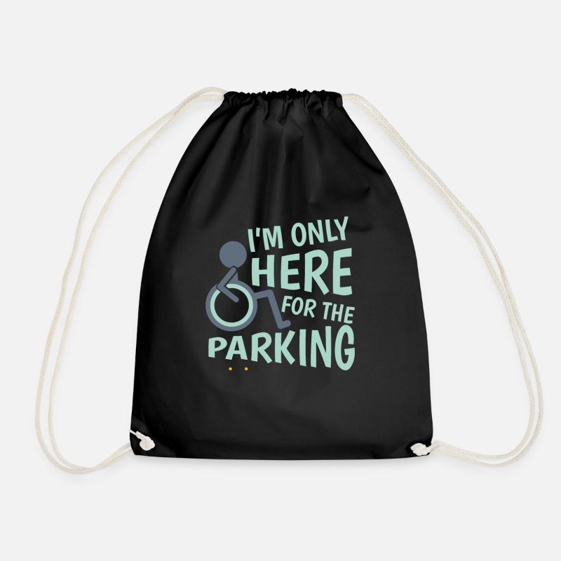I'm only here for the Parking lustiger Behinderten - Turnbeutel - Schwarz