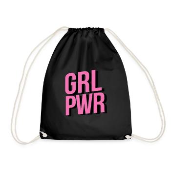 Girl Power Grl Power Shirt - Drawstring Bag - black - Front