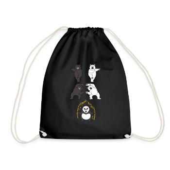 Panda Pandas Fusion Anime Kawaii Manga Gift - Drawstring Bag - black - Front