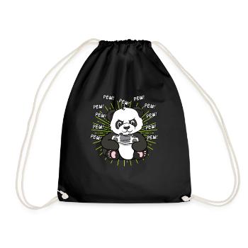 Panda Pandas Zocken Zocker Gamer Cadeau PC - Sac de sport léger - noir - Devant