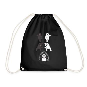 Panda Pandas Fusion Anime Kawaii Manga Gift - Drawstring Bag - black - Front