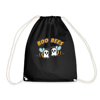 Halloween Ghost Boo Bees Bees Spooky Cool Gift - Drawstring Bag - black - Front