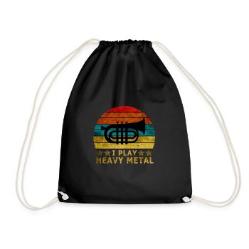 Heavy Metal Cornet |Instrument|Orchestra|Band| - Drawstring Bag - black - Front