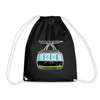Seilbahn gondel Bergbahn fan - Turnbeutel - Schwarz - Vorne