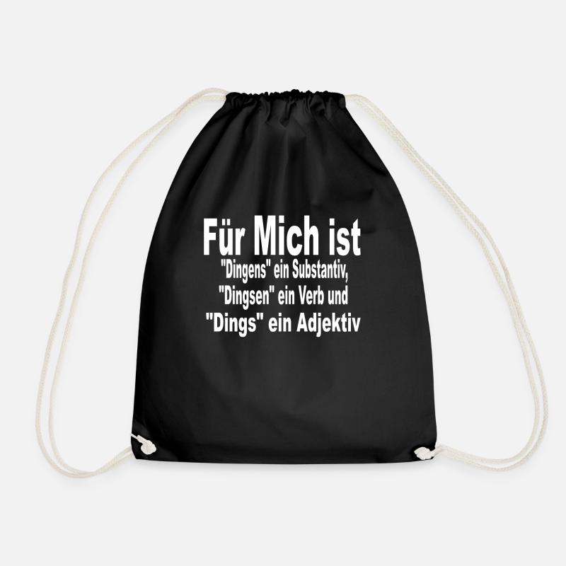 Grammatik Deutschlehrer Lehrer Deutsch Sprüche - Turnbeutel - Schwarz