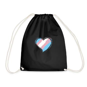 Transgender-Herz-Geschenk, LGBT-Stolz - Turnbeutel - Schwarz - Vorne