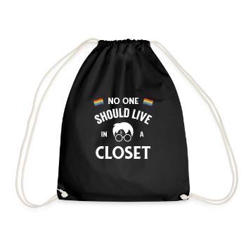 Personne ne devrait vivre dans un placard fierté cadeau LGBT - Sac de sport léger - noir - Devant