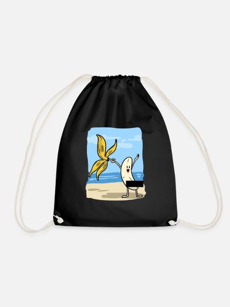 Summer Banana - Turnbeutel - Schwarz