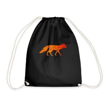 Fuchs Füchse Origami geometrisch - Turnbeutel - Schwarz - Vorne