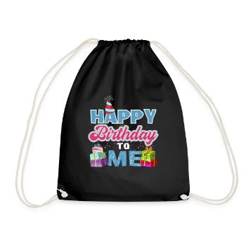 Happy Birthday To me product, Birthday design, - Drawstring Bag - black - Front