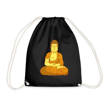 Buddha Sitting meditation - Turnbeutel - Schwarz - Vorne