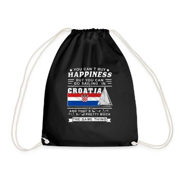 Croisière en Croatie, voilier cadeau méditerranéen - Sac de sport léger - noir - Devant