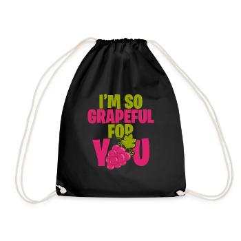 Raisins Rose Reconnaissant Jeu de mots Grapeful Anglais - Sac de sport léger - noir - Devant