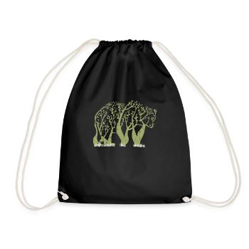 Bear forest - Drawstring Bag - black - Front