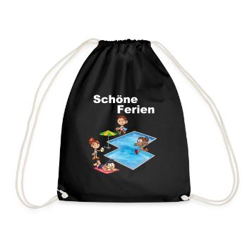 Schöne Ferien - Turnbeutel - Schwarz - Vorne