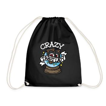 CRAZY TAROT LADY Death Tarot Cards Clairvoyant - Drawstring Bag - black - Front
