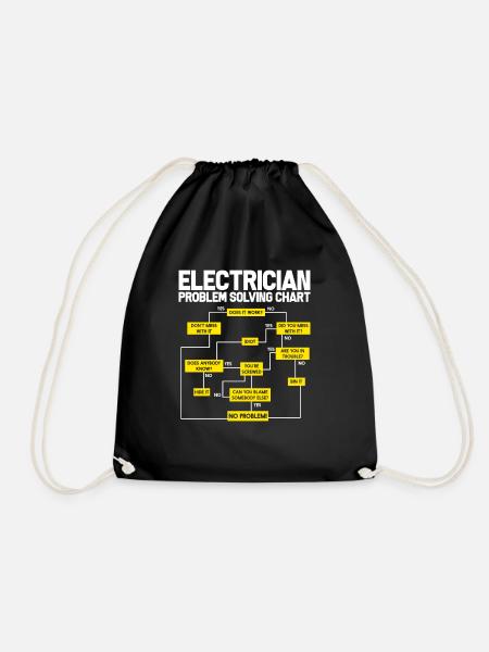 electrician electrical engineering master trainee apprentice - Drawstring Bag - black